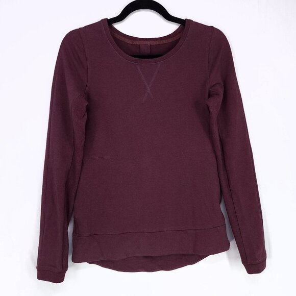 Lululemon Sweatshirt Womens 4 Purple Pockets Pleated Back - Picture 1 of 10
